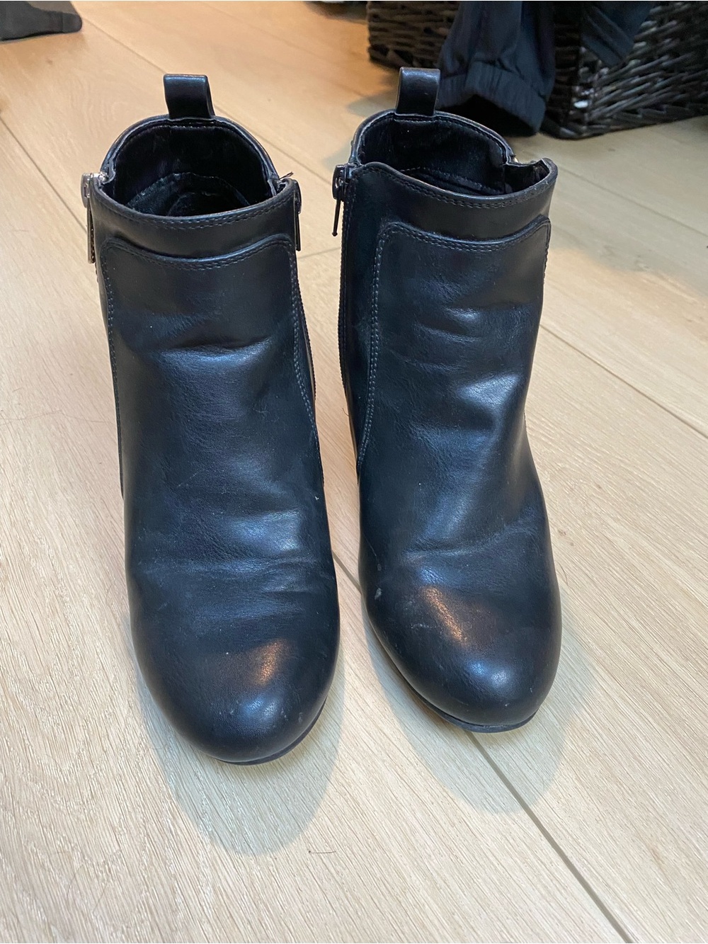 Call It Spring Black Leather Ankle Booties